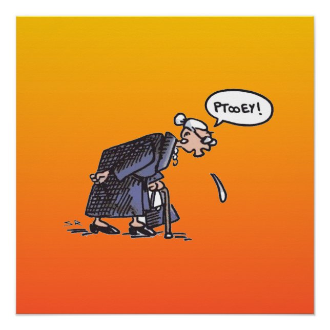 Granny Spitting ! affiche brillante (Devant)