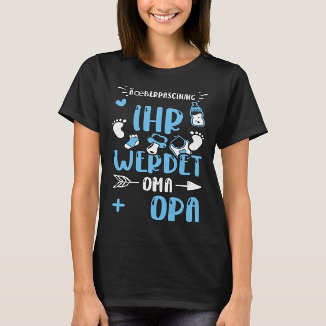 Granny Überraschung Ihr Werdet Oma + Opa  Baby Boy T-Shirt (Vorderseite)