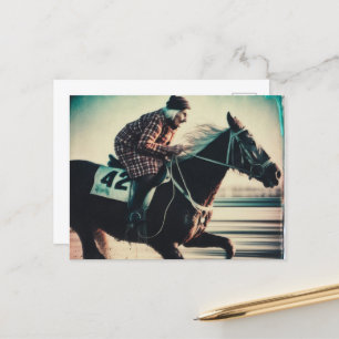 Granny und ihr Rennpferd Vintag Glitch Postkarte