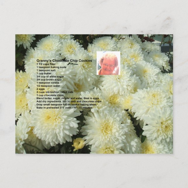 Granny's Chocolate Chip Cookies Rezept Postkarte (Vorderseite)