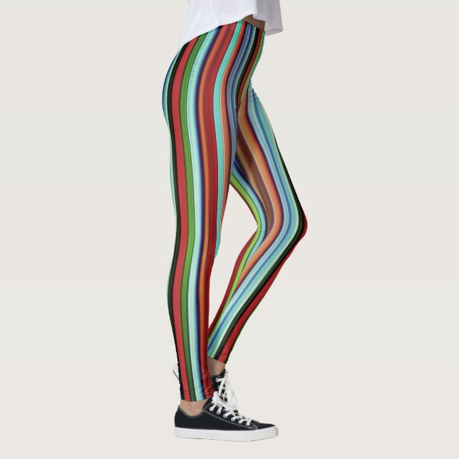 Grannys farbenfrohe Streifen, weich und rau Leggings (Rechts)