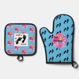 Granny's Kitchen Retro 70er Ofenhandschuh & Topflappen-Set