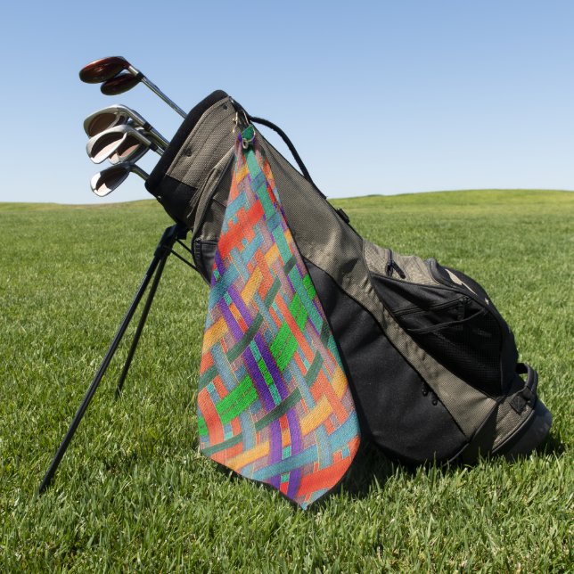 Grannys rotgekreuzte Streifen, mit gewebtem Aspekt Golfhandtuch (Gras)