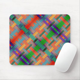 Grannys rotgekreuzte Streifen, mit gewebtem Aspekt Mousepad