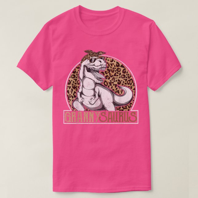 Grannysaurus Dinosaur Granny Leopard Shirt, Mutter T-Shirt (Design vorne)