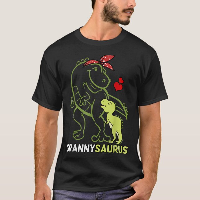 Grannysaurus Granny Tyrannosaurus Dinosaur Baby Mo T-Shirt (Vorderseite)