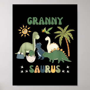 Grannysaurus T Rex Dinosaur Granny Saurus Familie Poster
