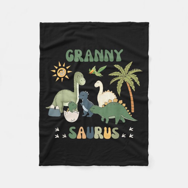 Grannysaurus T Rex Dinosaur Granny Saurus Family M Fleecedecke (Vorderseite)
