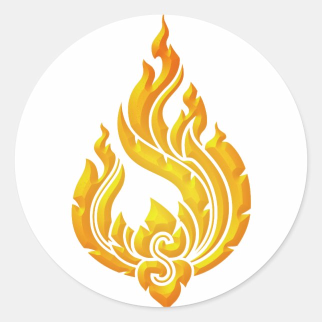 Granok Flames Runder Aufkleber (Vorderseite)