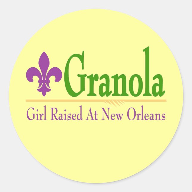 Granola, Mädchen bei NOLa aufgezogen Runder Aufkleber (Vorderseite)