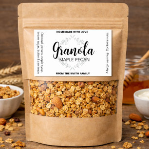 Granola (oder Ihre Formulierung) Homemade Label Gr Rechteckiger Aufkleber