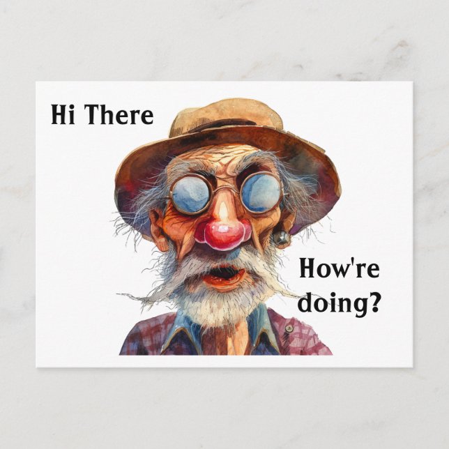 Granpa Sprichwort Hi und fragend Wie geht es? bear Postkarte (Vorderseite)