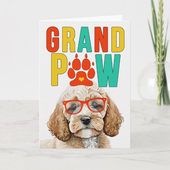 GranPAW Cockapoo GrandDOG Großeltern Day Feiertagskarte (Vorderseite)