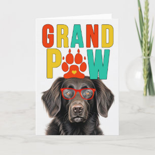 GranPAW Flat Coat Retriever Funny Grandeltern Day Feiertagskarte