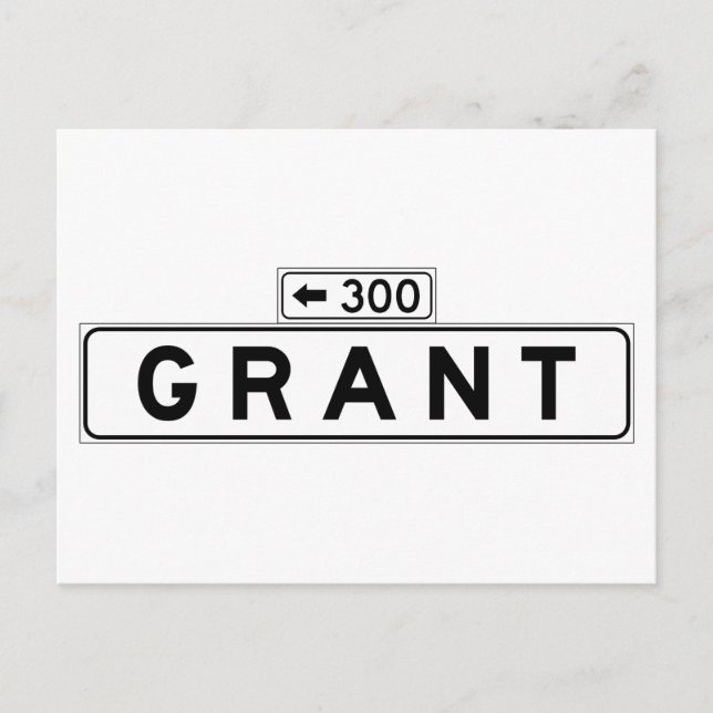 Grant Ave, San Francisco Street Sign Postkarte (Vorderseite)