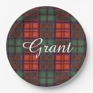 Grant-Clan karierter schottischer Tartan Pappteller