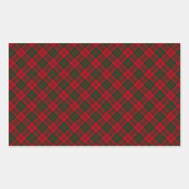 Grant Clan Tartan Designed Print Rechteckiger Aufkleber (Vorderseite)