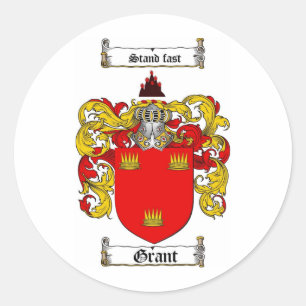 GRANT-FAMILIENWAPPEN - GRANT-WAPPEN RUNDER AUFKLEBER