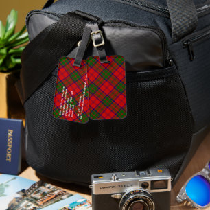 Grant tartan red green kariert gepäckanhänger