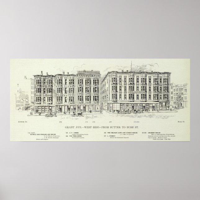 Grant West side Sutter und Bush Poster (Vorne)