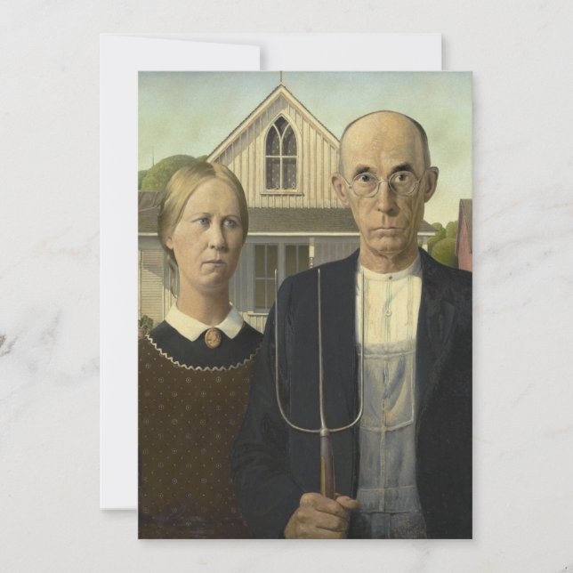Grant Wood - American Gothic Dankeskarte (Vorderseite)
