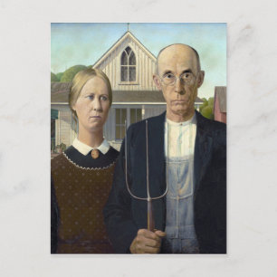 Grant Wood "American Gothic" Postkarte