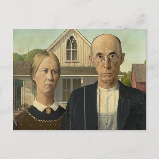 Grant Wood - American Gothic Postkarte (Vorderseite)