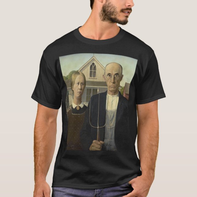 Grant Wood - American Gothic T-Shirt (Vorderseite)