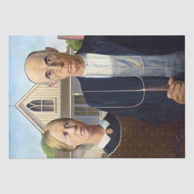 Grant Wood | Amerikanische Gotik (1930) Seidenpapier (Vorderseite)