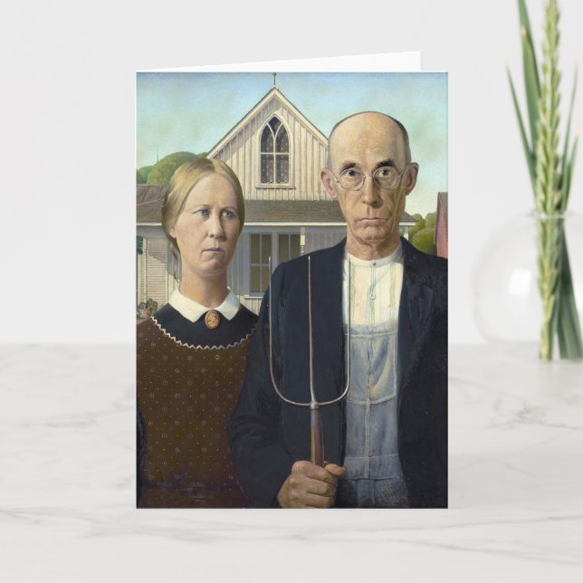 Grant Wood "amerikanische gotische" Karte (Vorderseite)