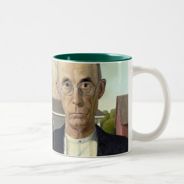 Grant Wood "amerikanische gotische " Zweifarbige Tasse (Rechts)