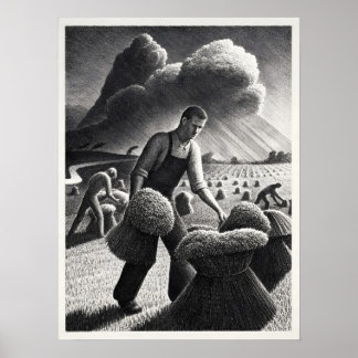 Grant Wood Approaching Storm Kunstdruck Poster