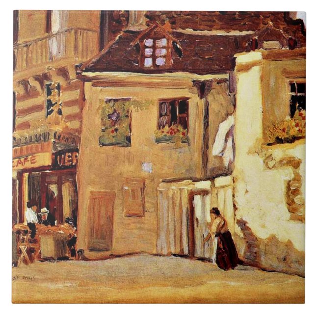 Grant Wood artwork, Landschaft Fliese (Vorderseite)