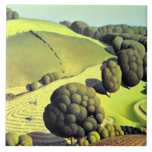 Grant Wood artwork, Young Corn, Fliese