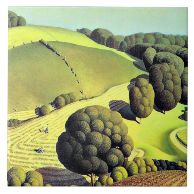 Grant Wood artwork, Young Corn, Fliese (Vorderseite)