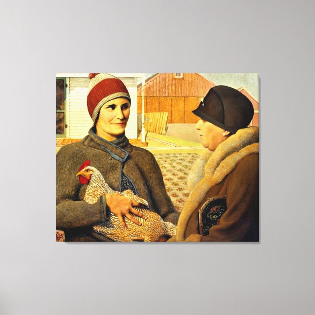 Grant Wood - Bewertung, Kunstmalerei, Leinwanddruck (Vorderseite)