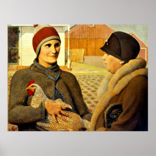 Grant Wood - Bewertung, Kunstmalerei, Poster