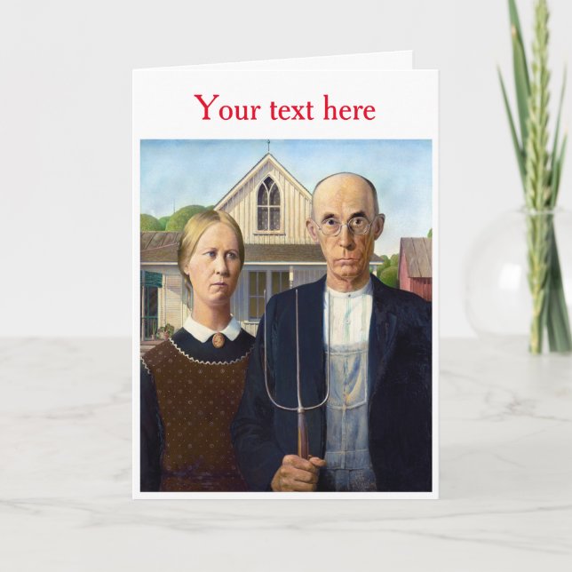 Grant Wood Dankeskarte (Vorderseite)
