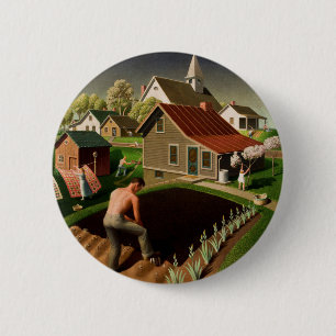 Grant Wood Spring in Town (1941) Button