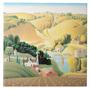 Grant Wood - Stone City, Iowa Fliese