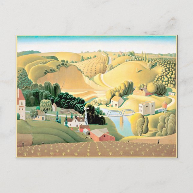 Grant Wood - Stone City, Iowa Postkarte (Vorderseite)