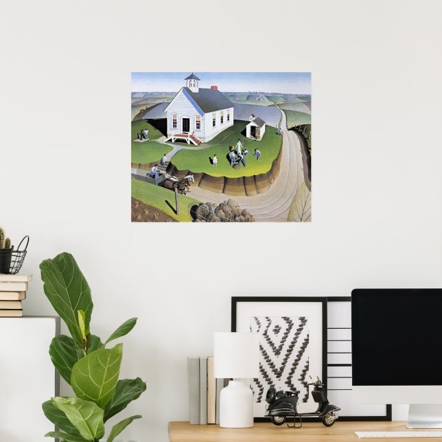 Grant Wood's Arbor Day artwork Poster (Heimbüro)