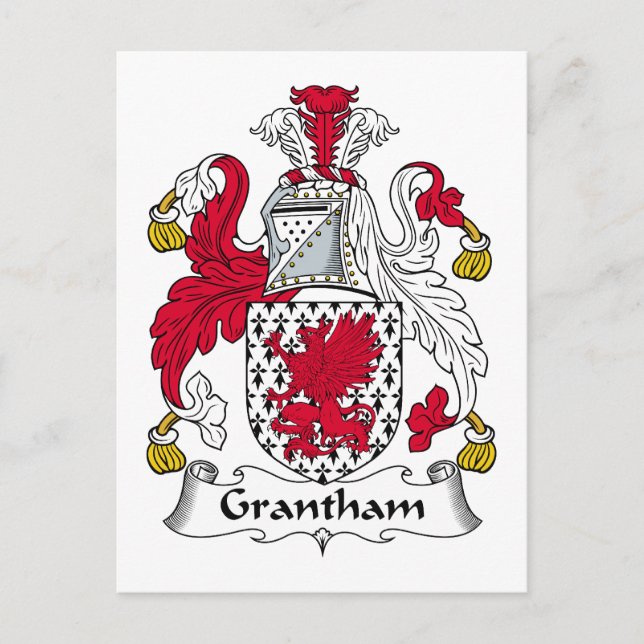 Grantham Familienwappen Postkarte (Vorderseite)