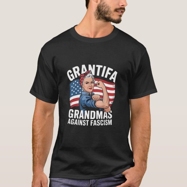 Grantifa Grandma Against Facism No King USA  T-Shirt (Vorderseite)