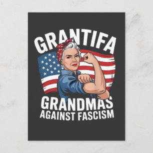 Grantifa Oma gegen Faschismus Kein König USA Einladungspostkarte
