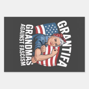 Grantifa Oma gegen Faschismus Kein König USA  Geschenkpapier Set