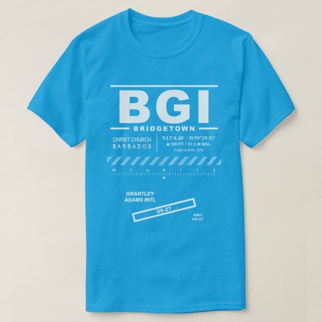 Grantley Adams International Airport BGI T - Shirt (Design vorne)
