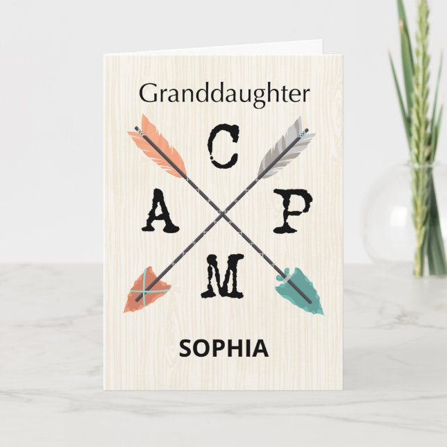 Grantochter Camp personalisieren Sie die Namenspfe Karte (Vorderseite)