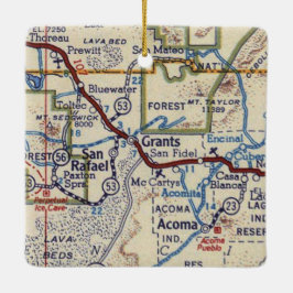 Grants New Mexico Vintag Map Keramikornament