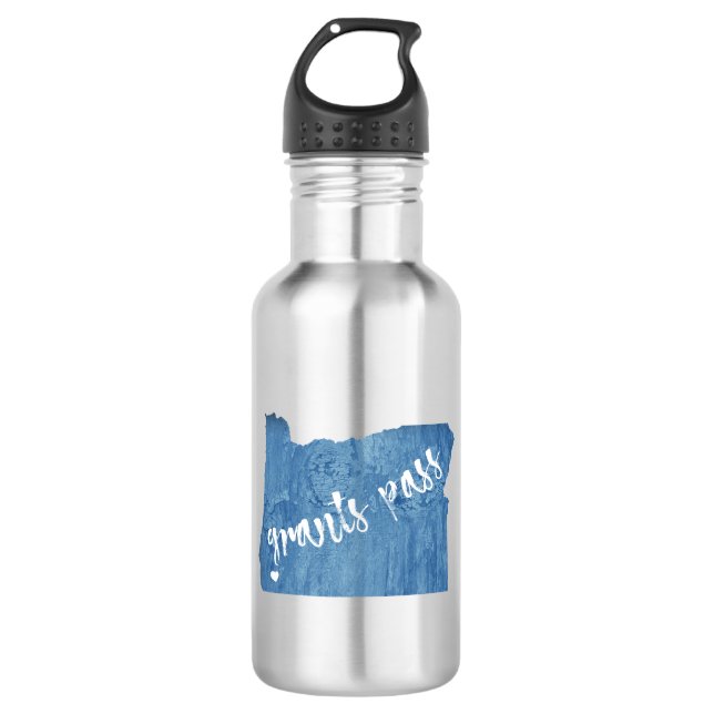 Grants Pass Oregon Wood Grain Edelstahlflasche (Vorderseite)